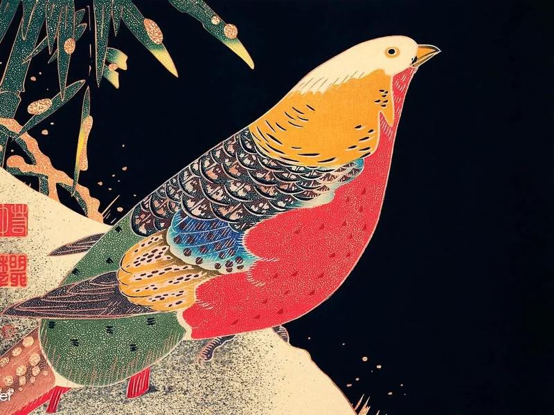 1716-Itō Jakuchū - Fagiano dorato nella neve